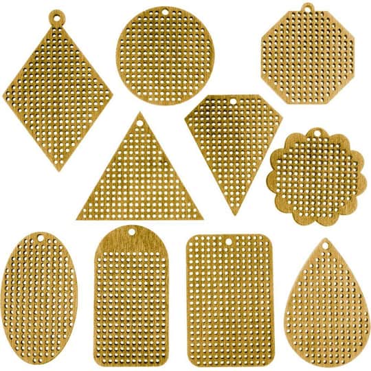 Wonderland Crafts 20 Piece Geometric Wooden Embroidery Blanks